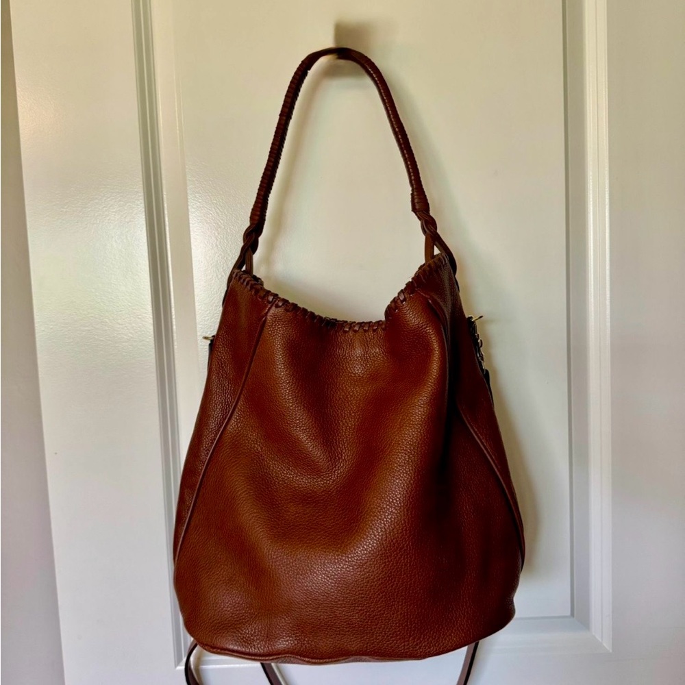 Massimo Dutti Brown Leather Tote Bag